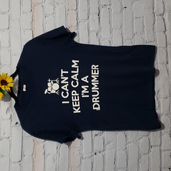 Drummer t-shirt "I can't keep calm..." dark blue - Picture 1 of 5